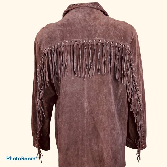 Vintage East West Style Excelled Collection Fringe Leather Hippy Jacket 
Size XL - Picture 2 of 7